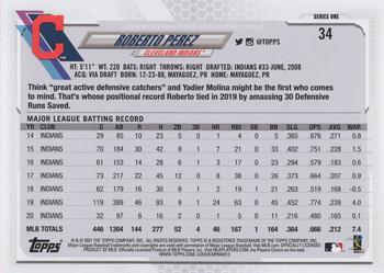 2021 Topps - Royal Blue #34 Roberto Perez Back