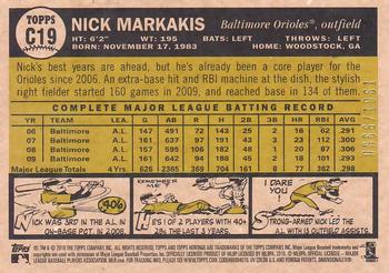 2010 Topps Heritage - Chrome #C19 Nick Markakis  Back