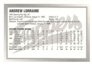 1997 Edmonton Trappers #NNO Andrew Lorraine Back