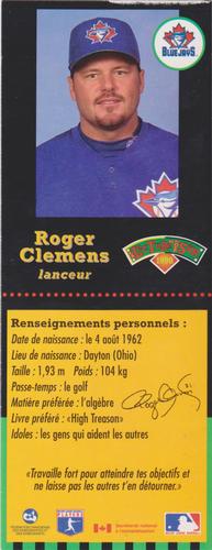 1998 Hit the Books Bookmarks Toronto Blue Jays #NNO Roger Clemens Back