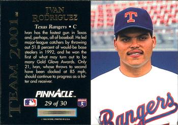 1993 Pinnacle - Team 2001 #29 Ivan Rodriguez Back