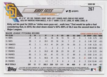 2021 Topps - Yellow #267 Kirby Yates Back