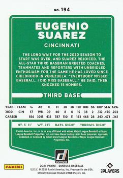 2021 Donruss - Red and White Stripes #194 Eugenio Suarez Back