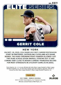 2021 Donruss - Elite Series #ES11 Gerrit Cole Back