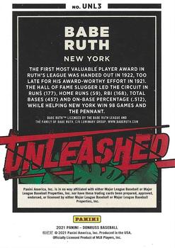 2021 Donruss - Unleashed #UNL3 Babe Ruth Back