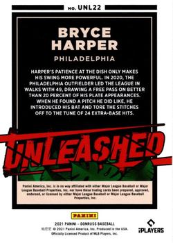 2021 Donruss - Unleashed Vector #UNL22 Bryce Harper Back