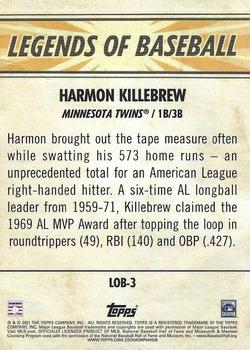 2021 Topps Opening Day - Legends of Baseball #LOB-3 Harmon Killebrew Back