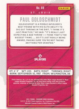 2021 Panini Diamond Kings #89 Paul Goldschmidt Back