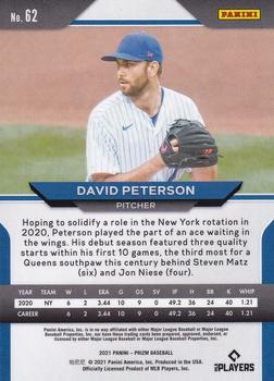 2021 Panini Prizm #62 David Peterson Back