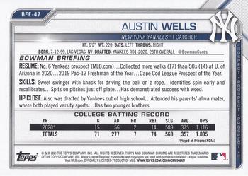 2021 Bowman 1st Edition #BFE-47 Austin Wells Back