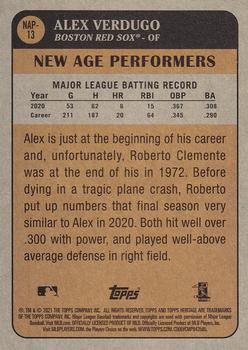 2021 Topps Heritage - New Age Performers #NAP-13 Alex Verdugo Back