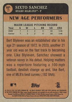 2021 Topps Heritage - New Age Performers #NAP-21 Sixto Sanchez Back