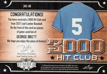 2021 Leaf Lumber - The 3000 Hit Club Bronze #3HC-08 George Brett Back