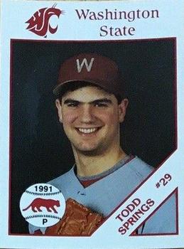 1991 Washington State Cougars #14 Todd Springs Front