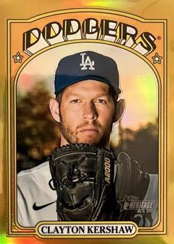 2021 Topps Heritage - Chrome Gold Refractor #37 Clayton Kershaw Front