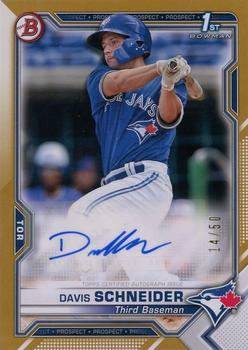 2021 Bowman - Prospect Autographs Gold #PAPR-DS Davis Schneider Front