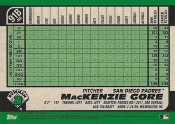 2021 Bowman - 1991 Bowman Baseball #91B-MG MacKenzie Gore Back