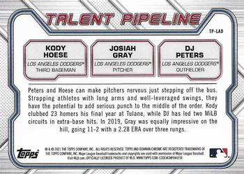 2021 Bowman - Chrome Talent Pipeline #TP-LAD Josiah Gray / Kody Hoese / DJ Peters Back