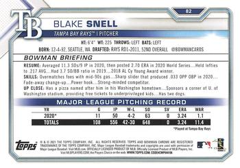 2021 Bowman - Neon Green #82 Blake Snell Back