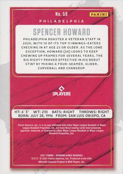 2021 Panini Diamond Kings - Artist's Proof Blue #59 Spencer Howard Back