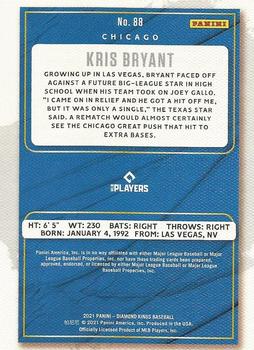 2021 Panini Diamond Kings - Artist's Proof Blue #88 Kris Bryant Back