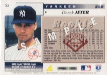 1996 Score - Dugout Collection Samples #240 Derek Jeter Back