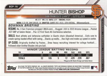 2021 Bowman - Chrome Prospects Mojo Refractor Purple #BCP-18 Hunter Bishop Back