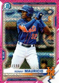 2021 Bowman - Chrome Prospects Mojo Refractor Pink #BCP-23 Ronny Mauricio Front