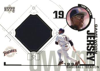 1999 Upper Deck - Game Jerseys (Series Two) #TGw Tony Gwynn Front