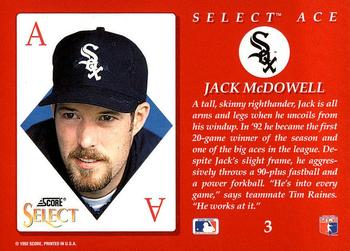 1993 Select - Aces #3 Jack McDowell Back