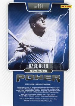 2021 Panini Absolute - Power Spectrum Red #PO-1 Babe Ruth Back