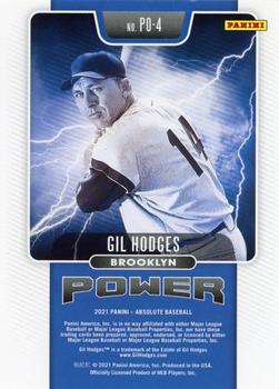 2021 Panini Absolute - Power Spectrum Red #PO-4 Gil Hodges Back