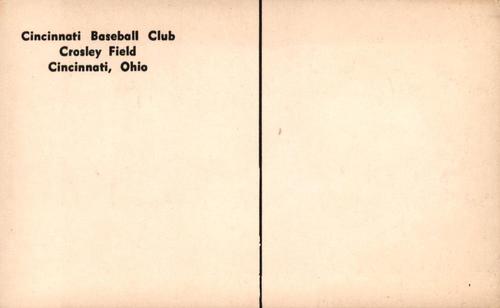 1954-55 Cincinnati Redlegs Postcards (PC 746) #NNO Art Fowler Back