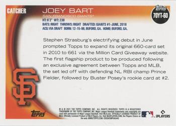 2021 Topps - 70 Years of Topps Baseball (Series 2) #70YT-60 Joey Bart Back