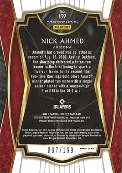 2021 Panini Select - Red Prizm #159 Nick Ahmed Back