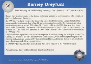 2006 Jewish Major Leaguers Second Edition #36 Barney Dreyfuss Back