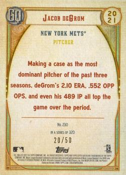 2021 Topps Gypsy Queen - Chrome Box Topper Gold #230 Jacob deGrom Back