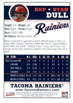 2021 Choice Tacoma Rainiers #02 Ryan Dull Back