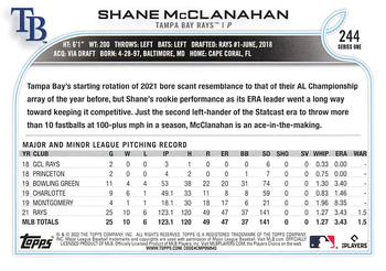 2022 Topps #244 Shane McClanahan Back