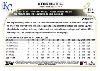 2022 Topps #626 Kris Bubic Back