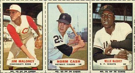 1964 Bazooka - Bazooka Panels #19-21 Jim Maloney / Norm Cash / Willie McCovey Front