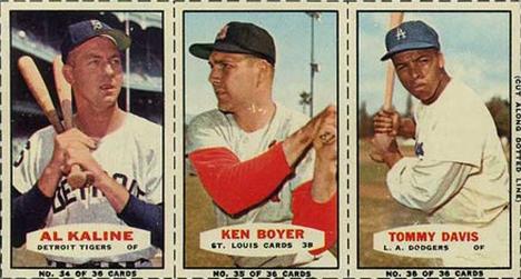 1964 Bazooka - Bazooka Panels #34-36 Al Kaline / Ken Boyer / Tommy Davis Front