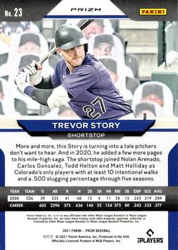 2021 Panini Prizm - Blue Velocity Prizm #23 Trevor Story Back