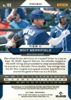 2021 Panini Prizm - Green Prizm #109 Whit Merrifield Back