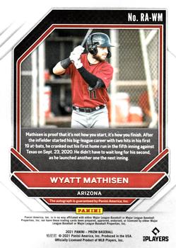 2021 Panini Prizm - Rookie Autographs #RA-WM Wyatt Mathisen Back