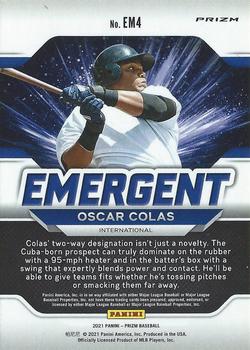 2021 Panini Prizm - Emergent Silver Prizm #EM4 Oscar Colas Back