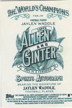 2021 Topps Allen & Ginter - Full-Size Non-Baseball Autographs #FSA-JW Jaylen Waddle Back