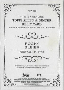 2021 Topps Allen & Ginter - Full-Size Relics A #AGA-RB Rocky Bleier Back