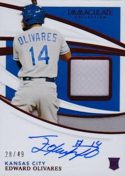 2021 Panini Immaculate Collection - Immaculate Material Autographs Red #IMA-EO Edward Olivares Front