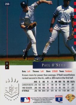 1993 SP #266 Paul O'Neill Back